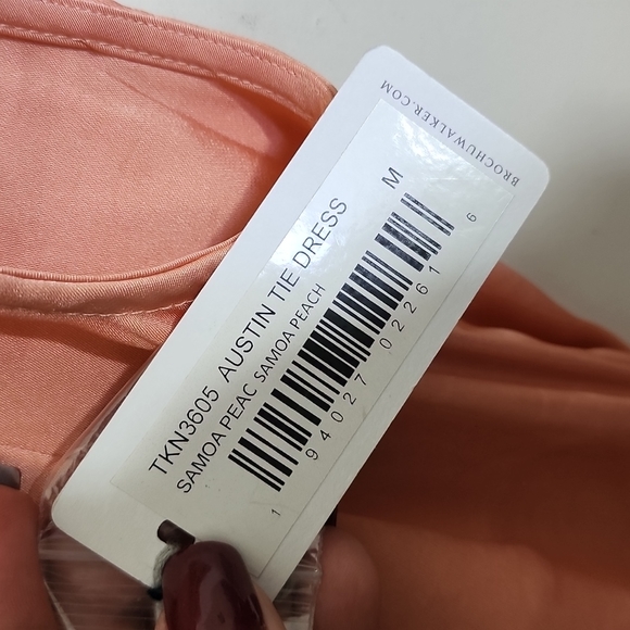 Brochu Walker The Austin Tie Dress Samoa Peach Color Size M - Picture 8 of 12